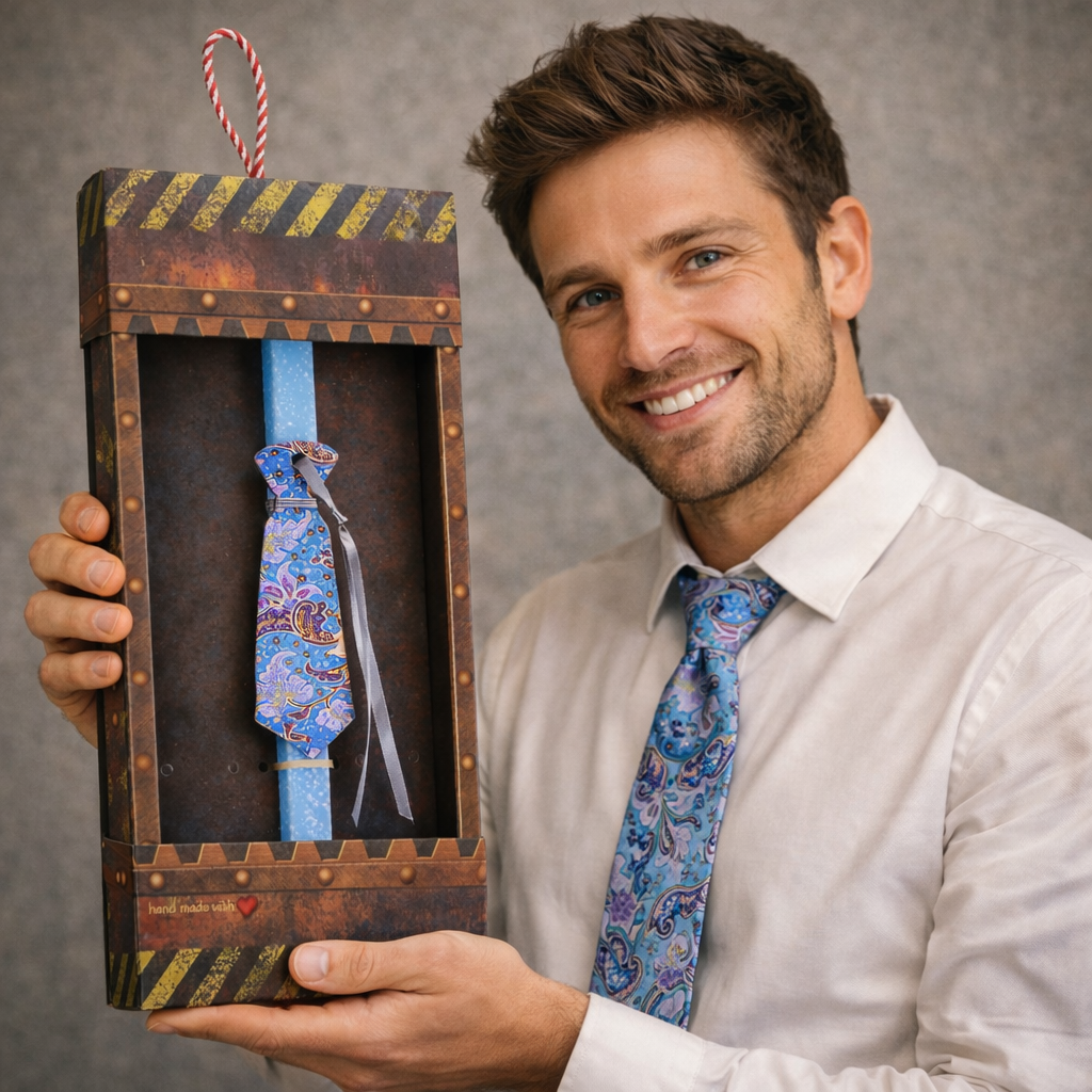 Λαμπάδα Γραβάτα - φλοράλ